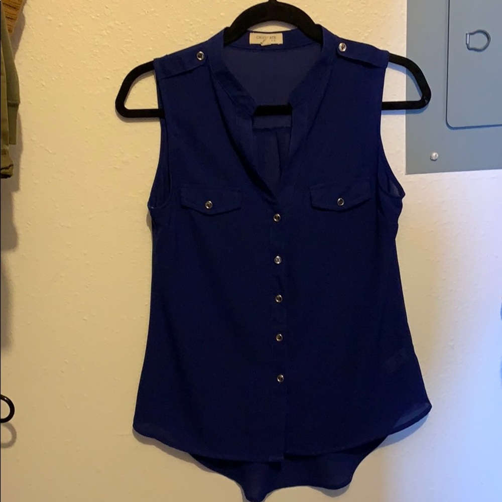 Blue sleeveless top